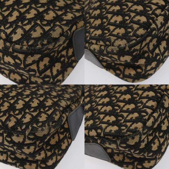 DIOR Trotter Canvas Shoulder Bag Navy Gold - Picture 10 of 12